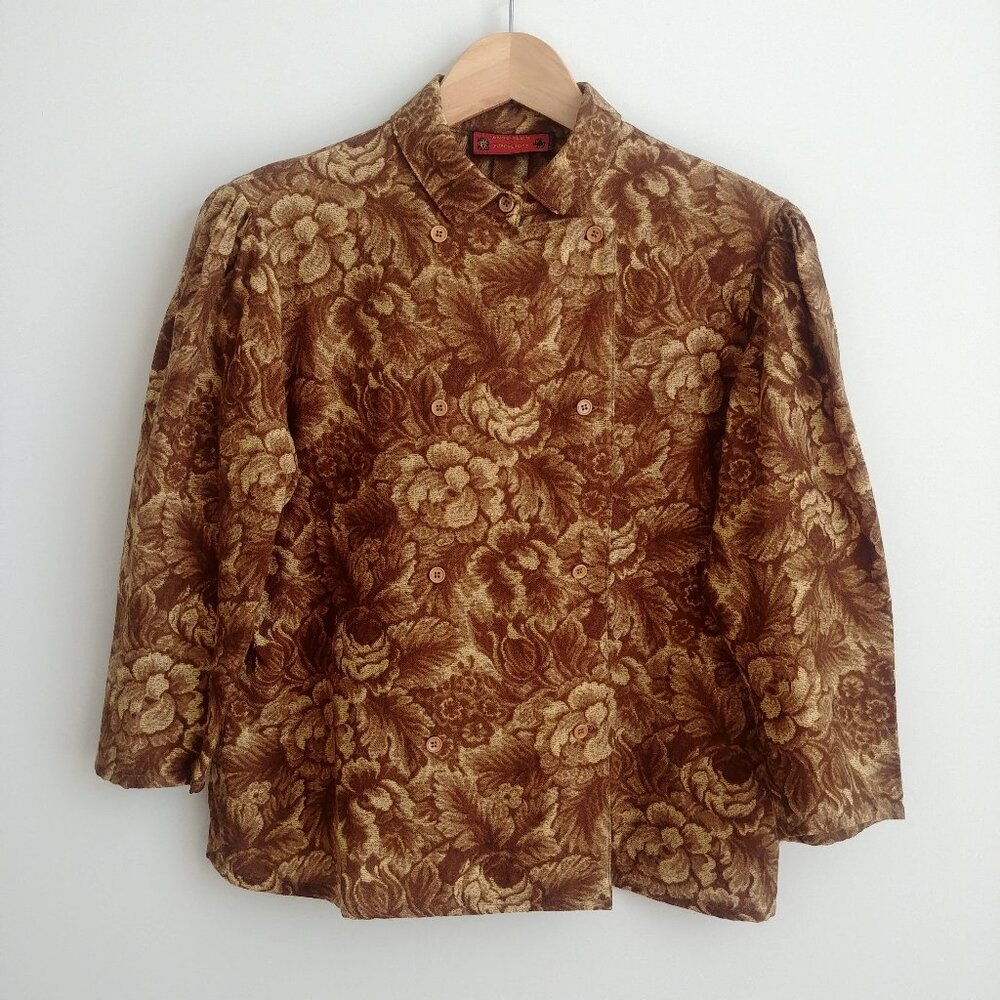 Vintage Anne Klein Supersport wool blouse top lightweight jacket approx Medium